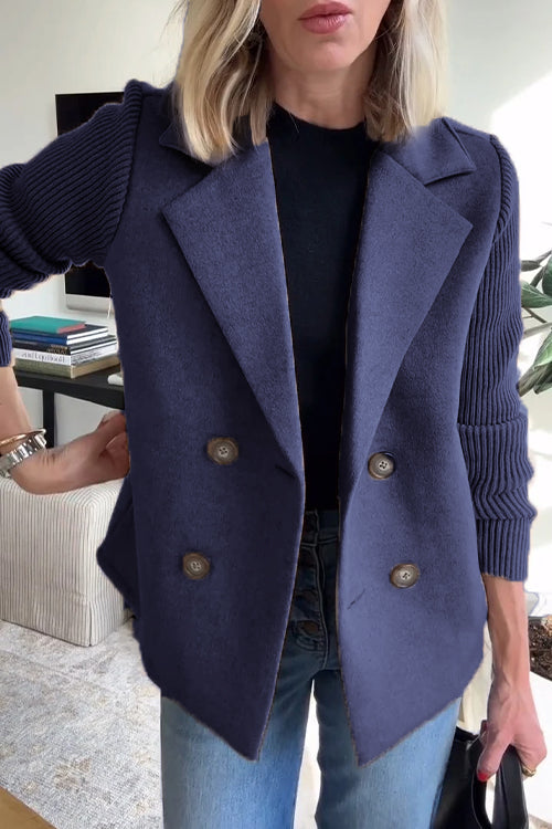 Gloria – Elegant Knit-Sleeve Blazer