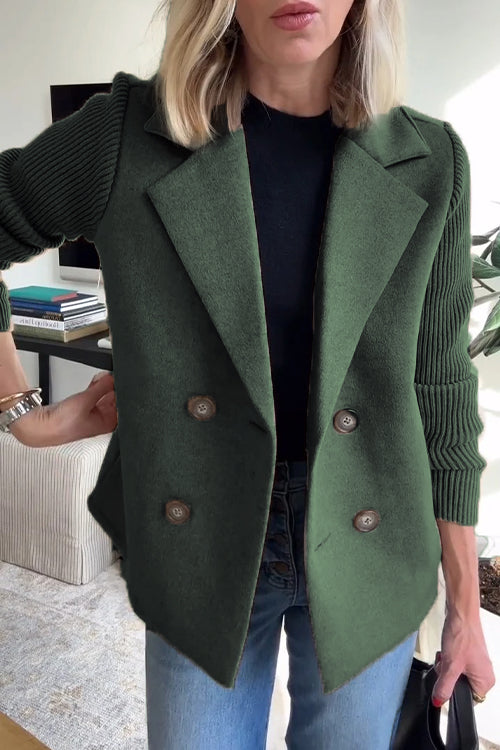 Gloria – Elegant Knit-Sleeve Blazer