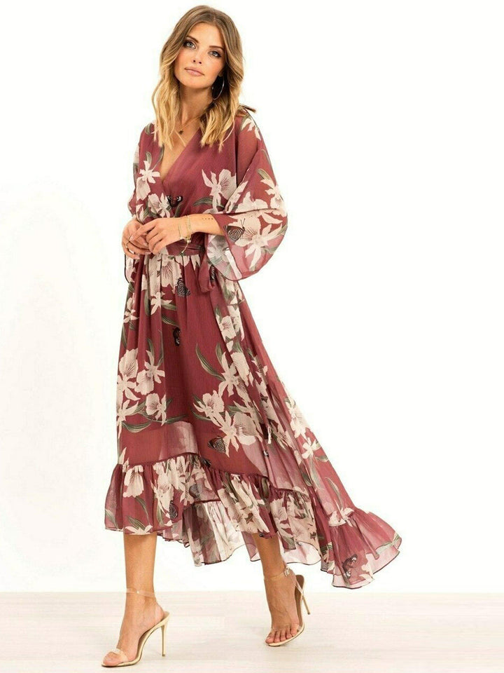 Nancy – Elegant Kimono Midi Dress