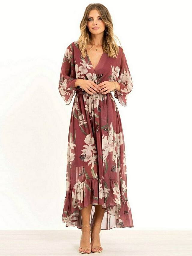 Nancy – Elegant Kimono Midi Dress
