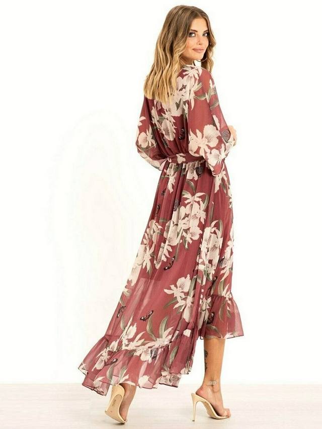 Nancy – Elegant Kimono Midi Dress