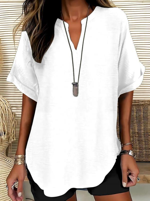 Maureen – Soft Notched Neck Blouse