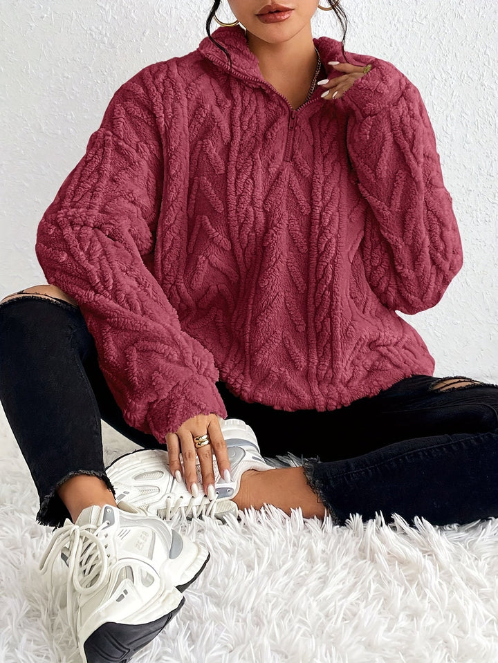 Heidi – Open Front Knit Cardigan with Cartoon Print