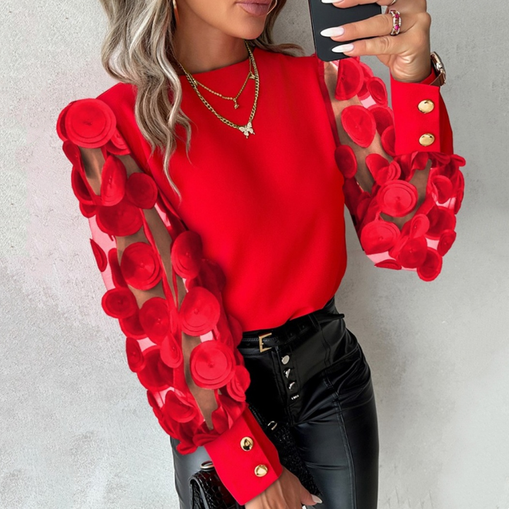 Mavis – Glamorous Mesh Sleeve Top