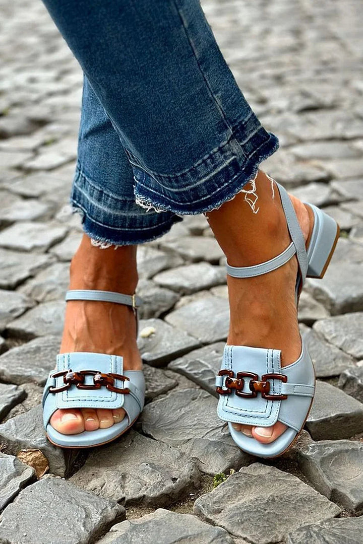 Sonia – Chain Detail Ankle Strap Sandals