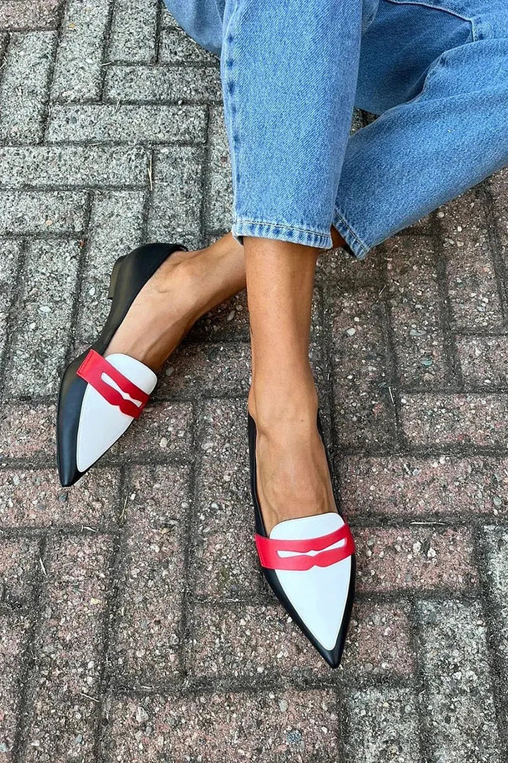 Rowena – Two-Tone Pointed Slippers