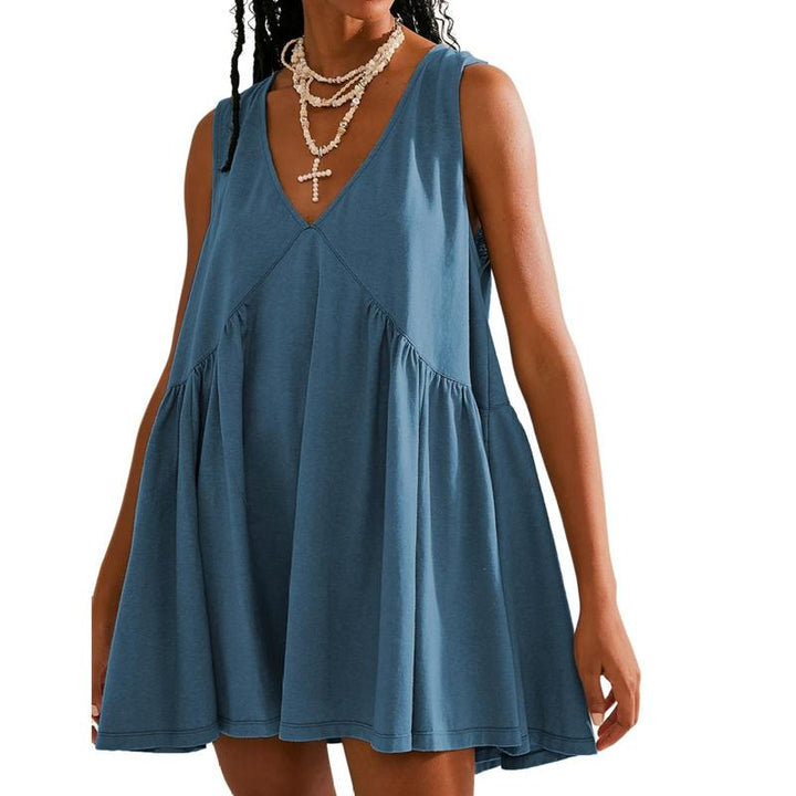 Danna – Casual V-Neck Flared A-Line Tank Dress