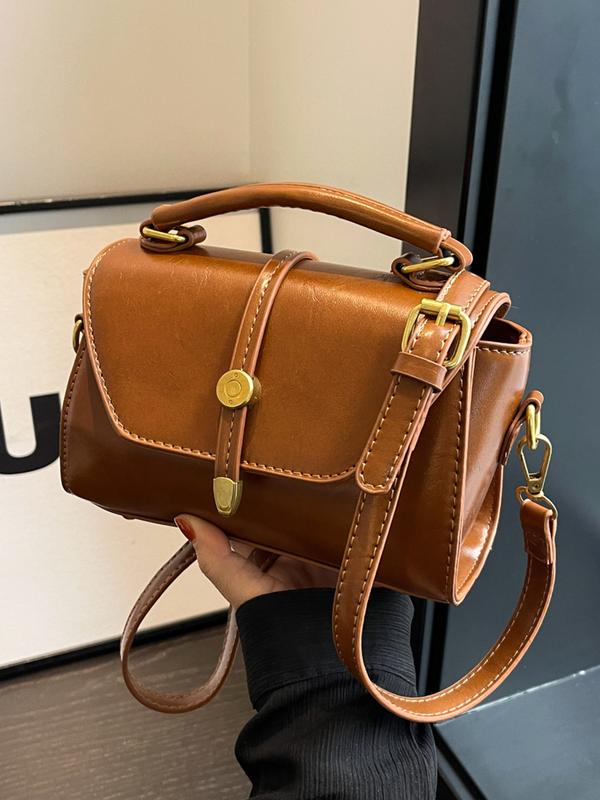 Cynthia – Trendy Contrast Stitching Small Square Shoulder Bag
