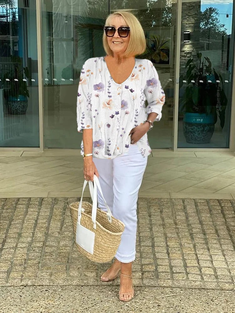 Lucette – Elegant Floral Blouse With