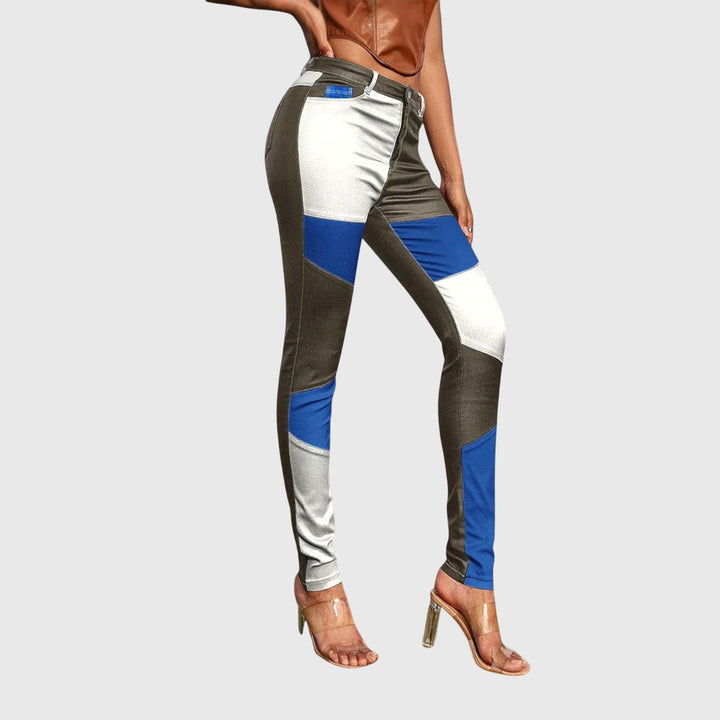 Claudine – Colour Block Pattern Tube Pants