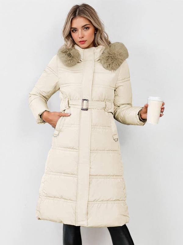 Diana – Stylish Plush Waist Tie Coat