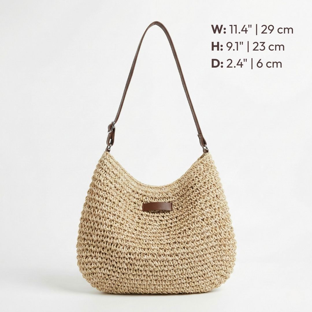Kathy – Woven Straw Crossbody Shoulder Bag