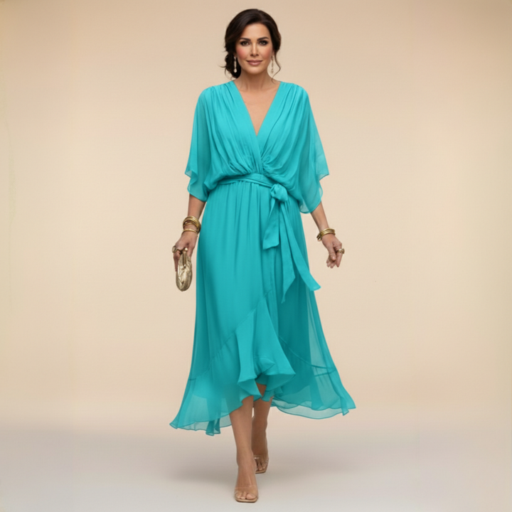 Nadine – Chiffon V-Neck Dress