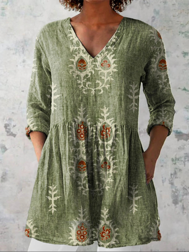 Joan – Long V-Neck Blouse