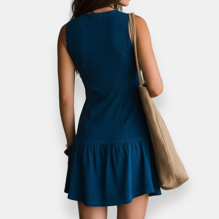 Elaine – Short Boho Button Dress
