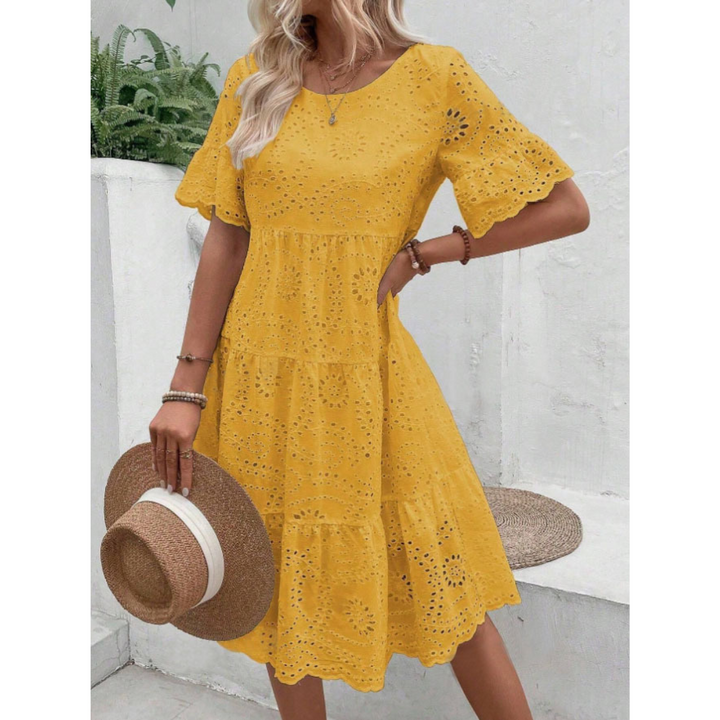 Lottie – Elegant Round Neck Boho Summer Dress