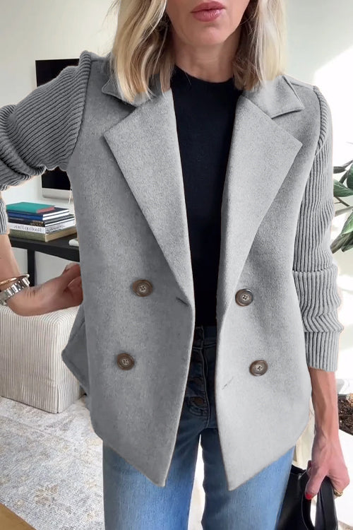 Gloria – Elegant Knit-Sleeve Blazer