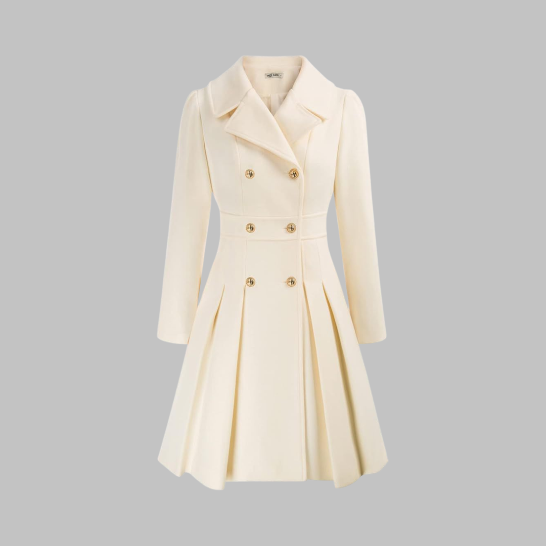 Enid – Classy Double Button Long Sleeve Coat