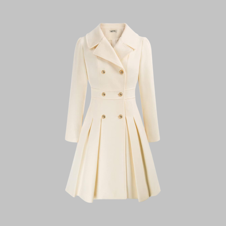 Enid – Classy Double Button Long Sleeve Coat