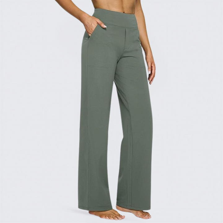Sally – Comfortable High Waist Wide Leg Trousers