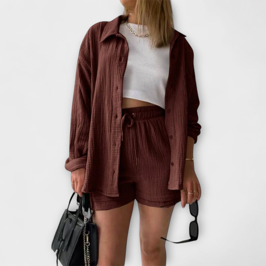 Rosanne – Elegant Coordinating Top And Bottom Set