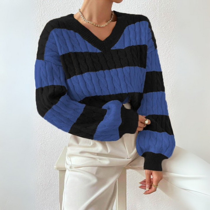 Teresa – Comfy V-Neck Long Sleeve Sweater