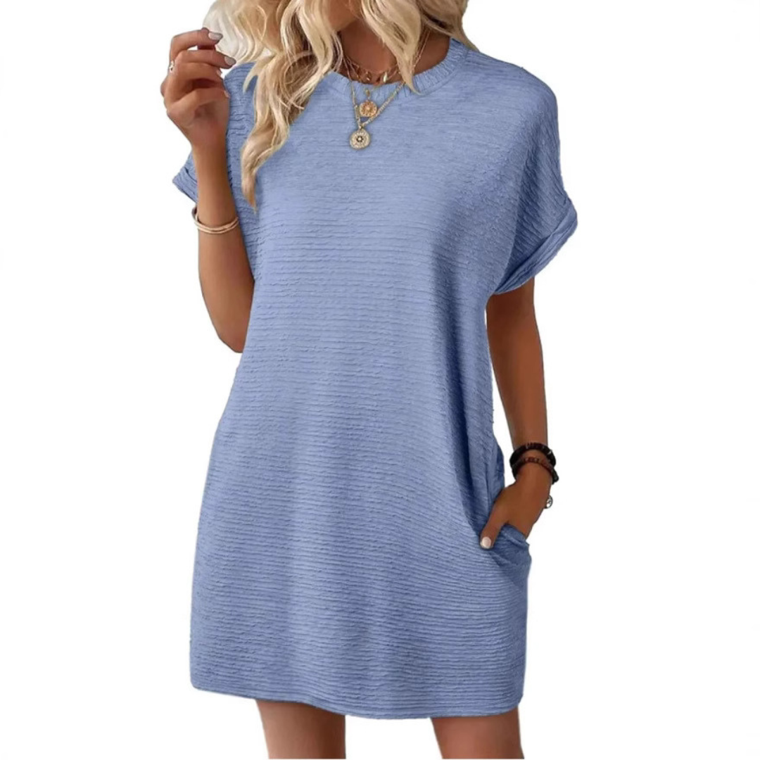 Teresa – Casual Minimalist Round Neck Summer Dress