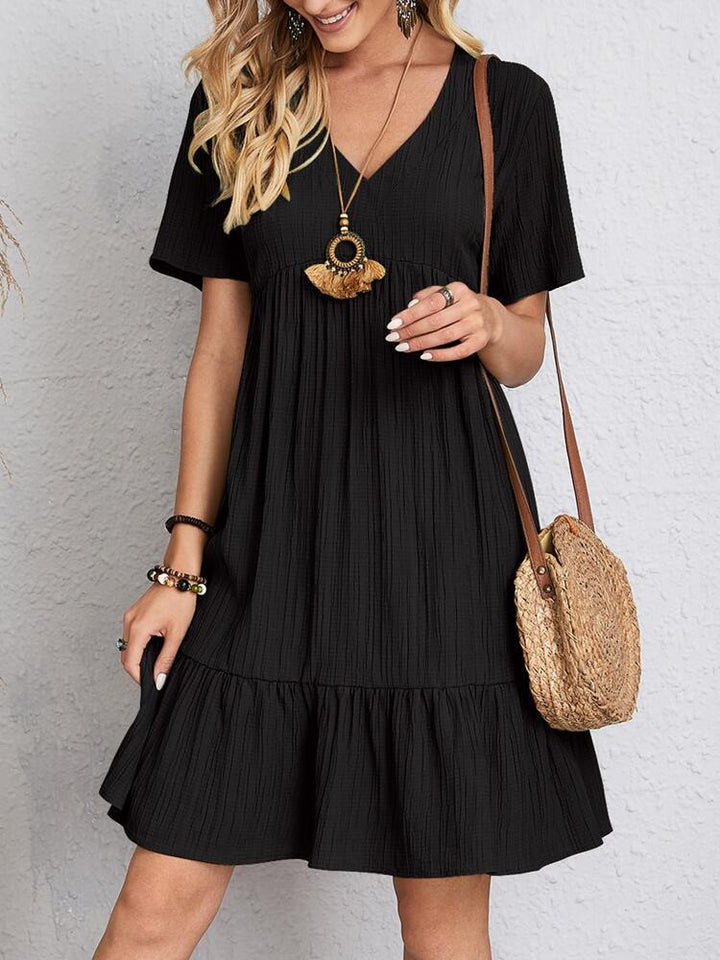 Shirley – Elegant Layered Dress with Tummy Coverage