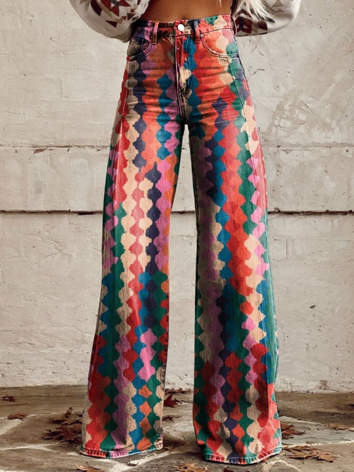 Beth – Vibrant Boho Wide Leg Trousers