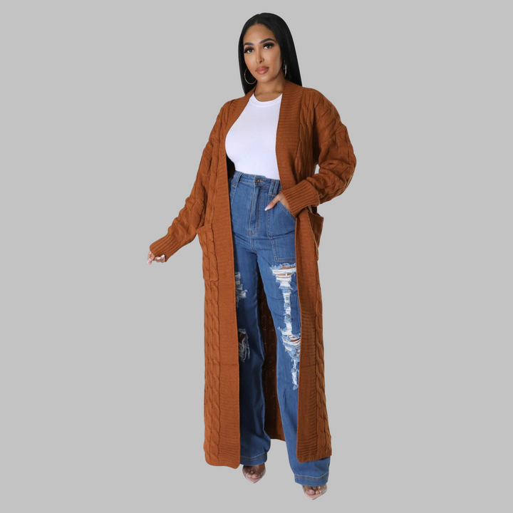 Jackie – Casual Long Sleeve Long Cardigan