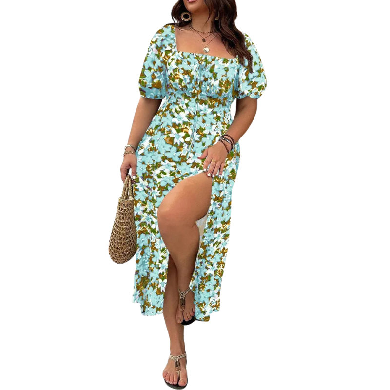 Sandra – Trendy Plus Size Floral Print Dress