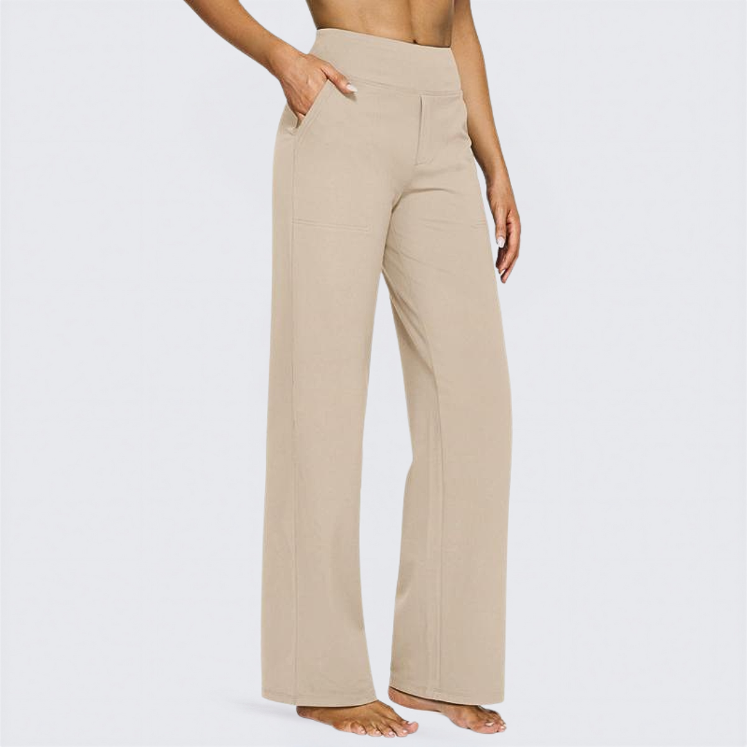 Sally – Comfortable High Waist Wide Leg Trousers
