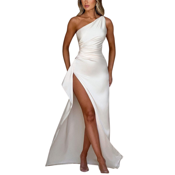 Amber – Sophisticated One Shoulder Maxi Dress