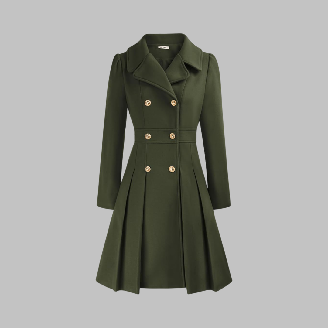 Enid – Classy Double Button Long Sleeve Coat