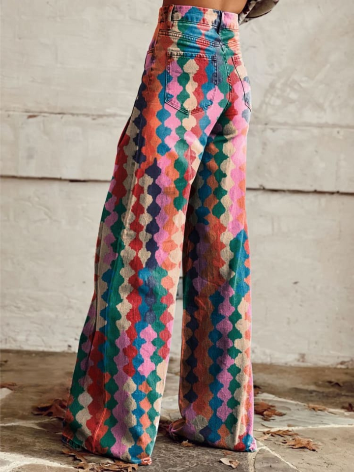 Beth – Vibrant Boho Wide Leg Trousers