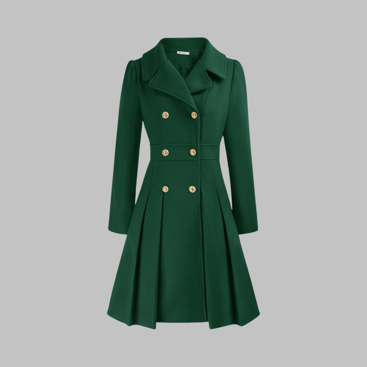 Enid – Classy Double Button Long Sleeve Coat