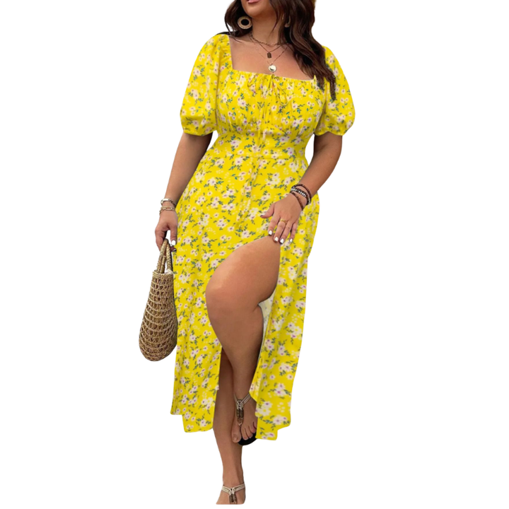 Sandra – Trendy Plus Size Floral Print Dress