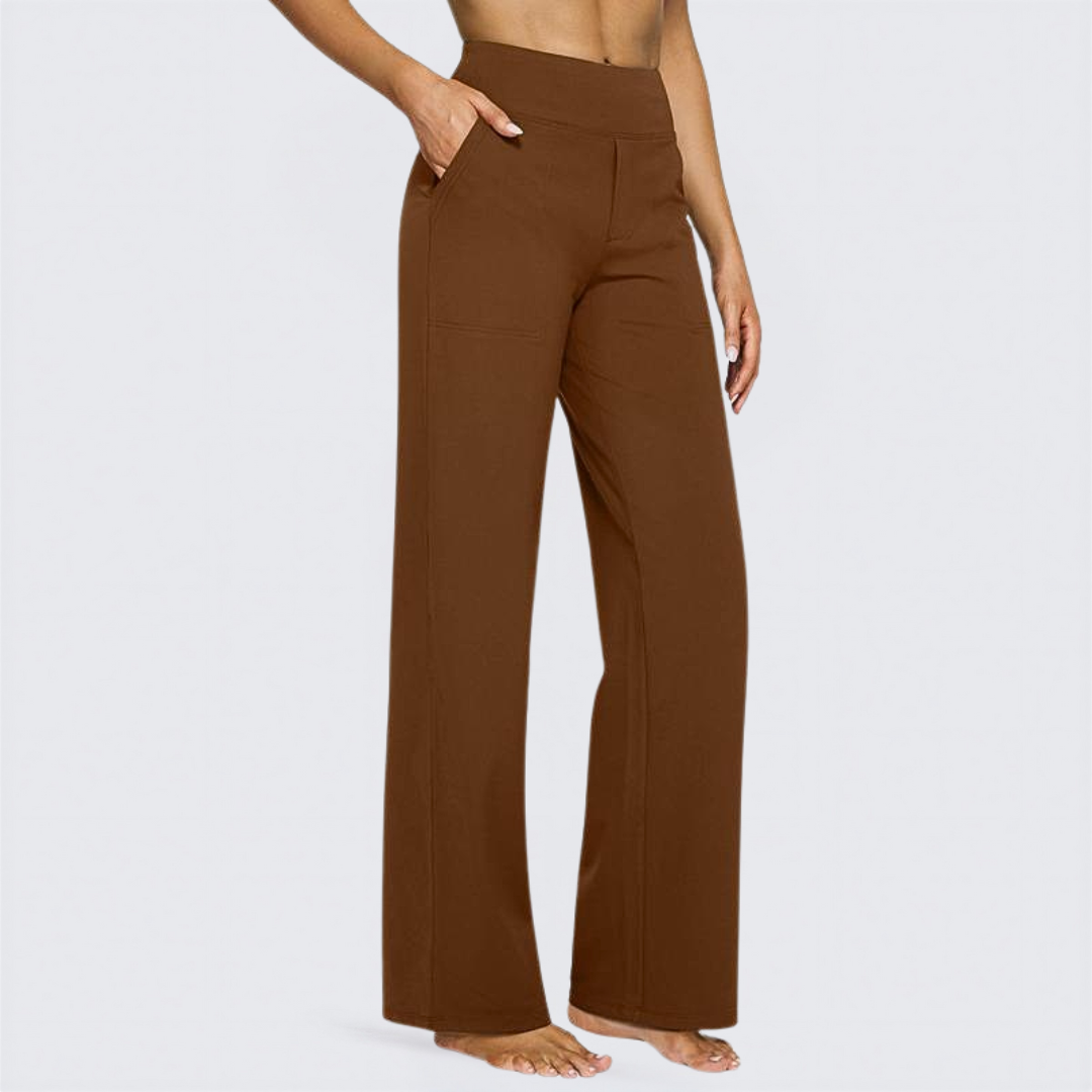 Sally – Comfortable High Waist Wide Leg Trousers
