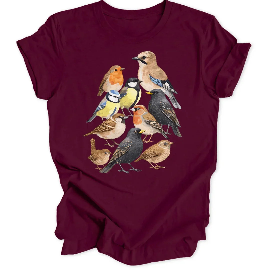 Susan – Elegant Bird Print T-Shirt