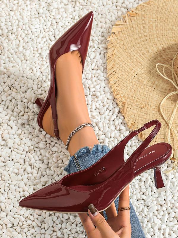 Stephanie – Leather Slingback Pointed Toe Pumps