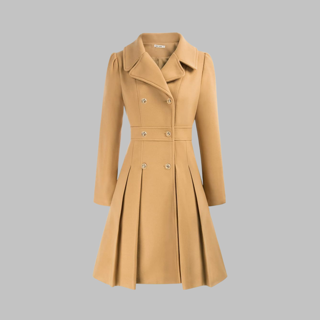 Enid – Classy Double Button Long Sleeve Coat