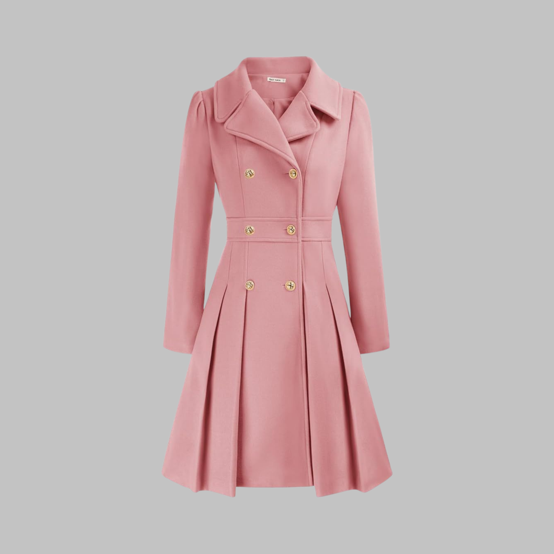Enid – Classy Double Button Long Sleeve Coat