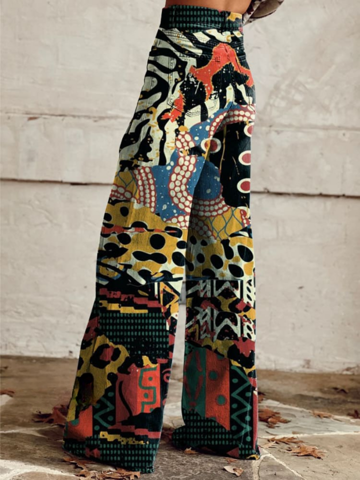 Felicity – Artistic Print Wide Leg Trousers