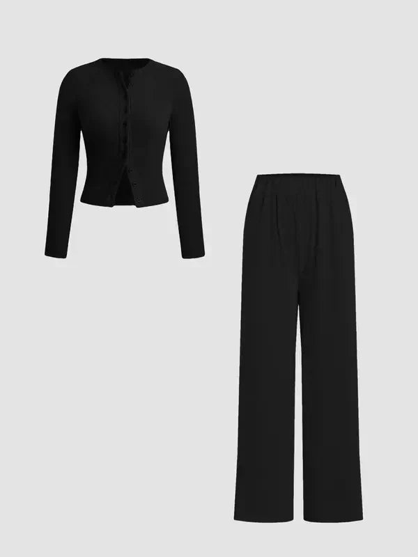Sally – Cosy Fuzzy Fleece Two-Piece Lounge Sweater Set