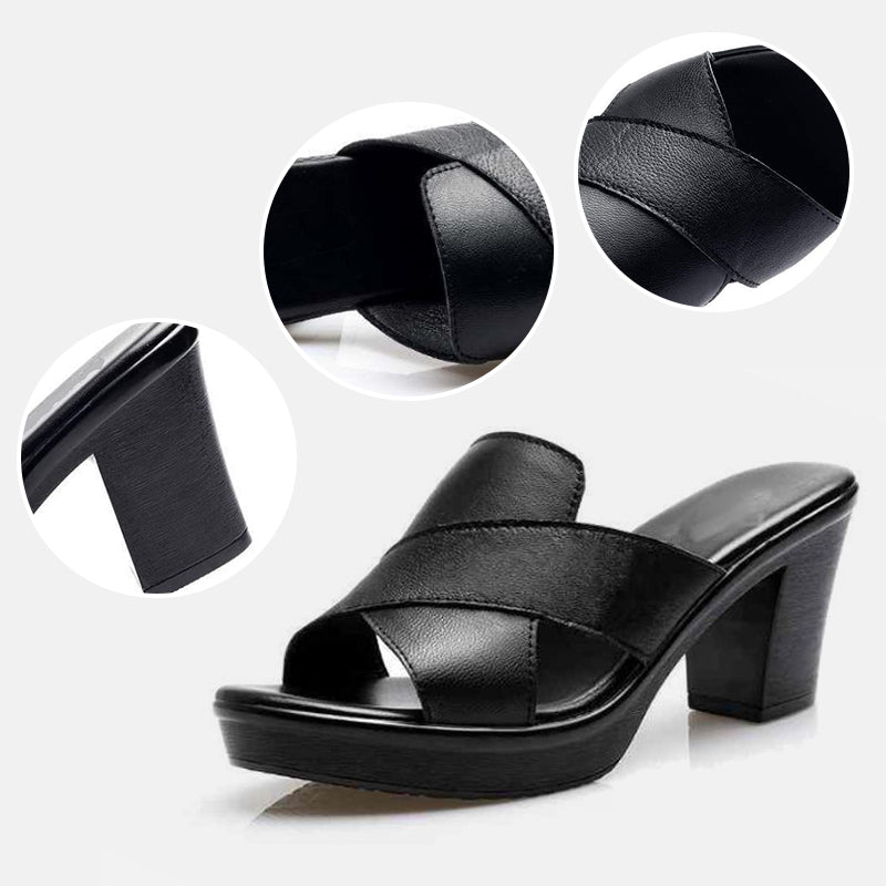 Dara – Crossover Strap Platform Block Heels