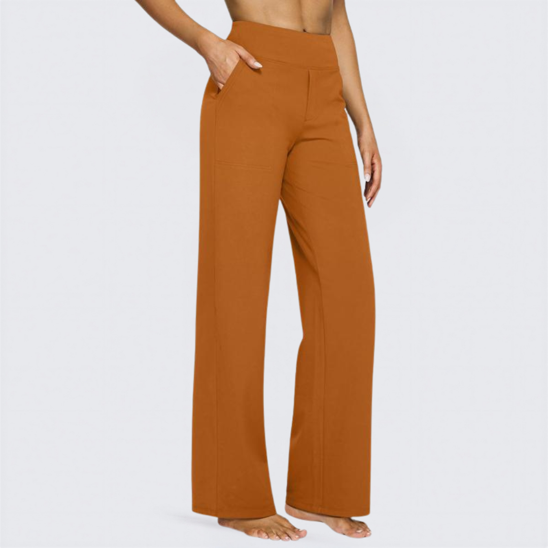 Sally – Comfortable High Waist Wide Leg Trousers