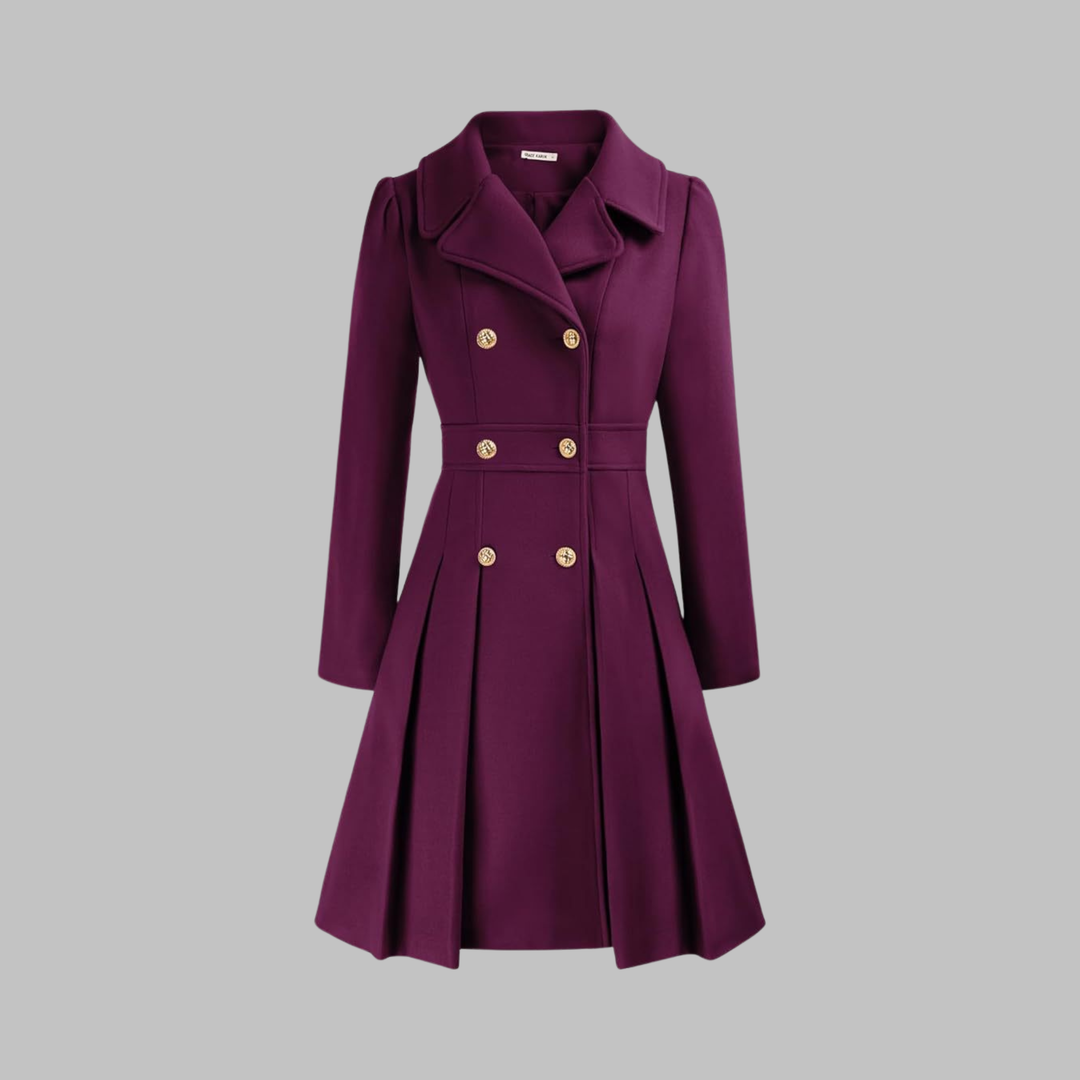Enid – Classy Double Button Long Sleeve Coat