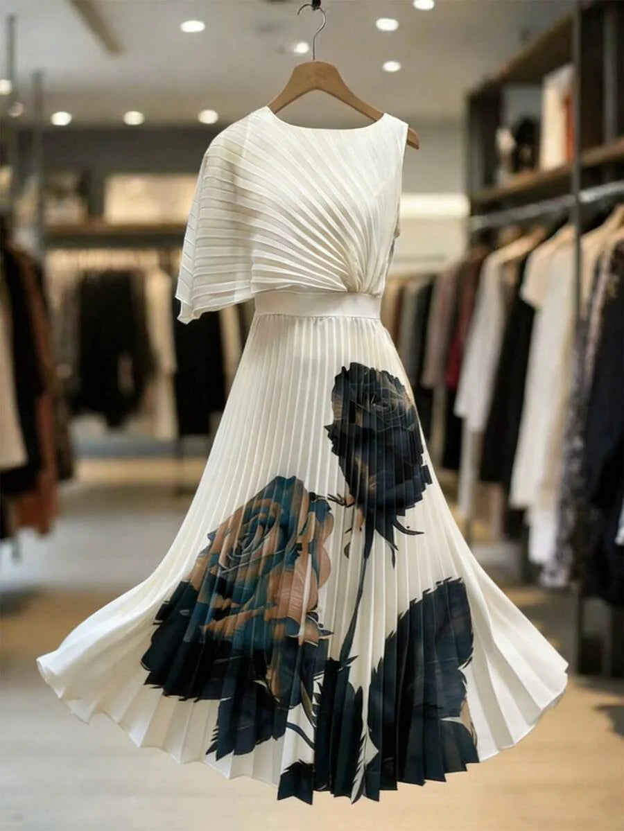 Celeste – Pleated Floral Midi Dress
