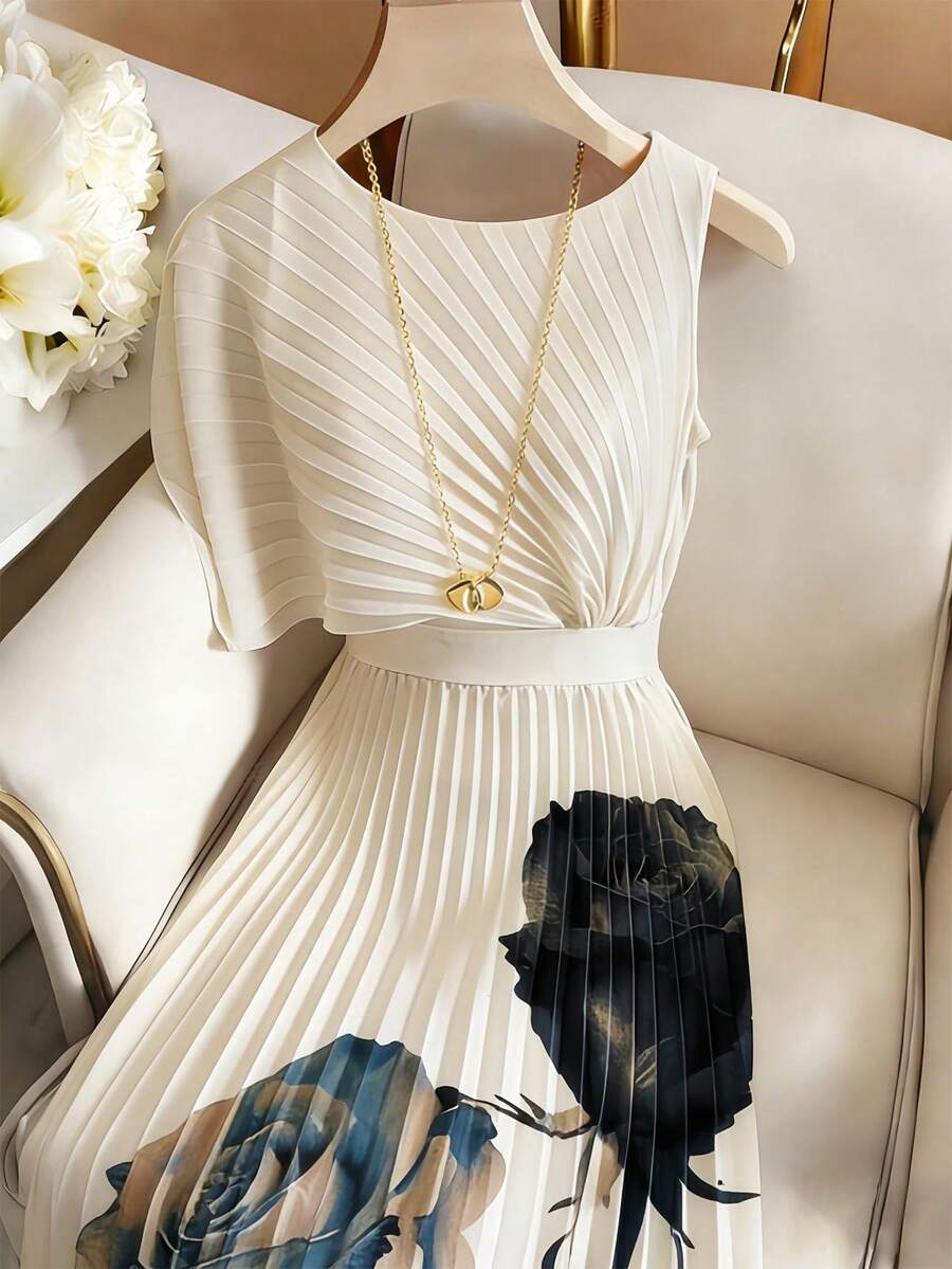Celeste – Pleated Floral Midi Dress