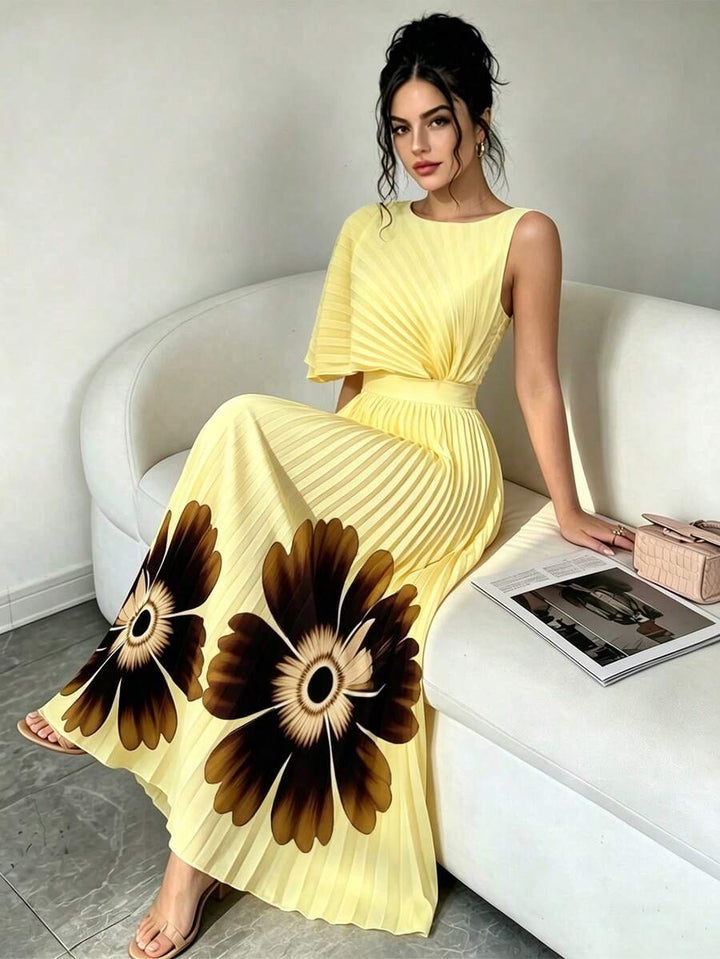 Celeste – Pleated Floral Midi Dress